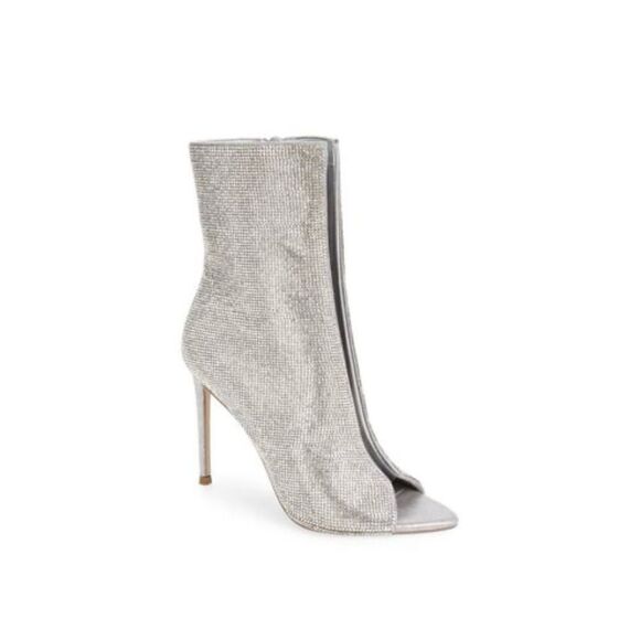 STEVE MADDEN Finley Rhinestone Open Toe Boots SIZE 7.5 - Picture 1 of 9